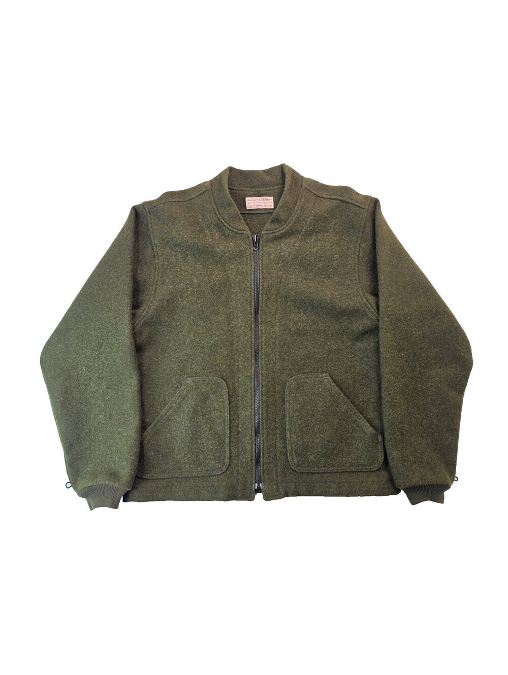 Filson Vintage Forest Green Wool Mackinaw Zip Liner Jacket Mens Medium M